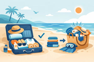 Cómo empacar esenciales para playa sin cargar de más