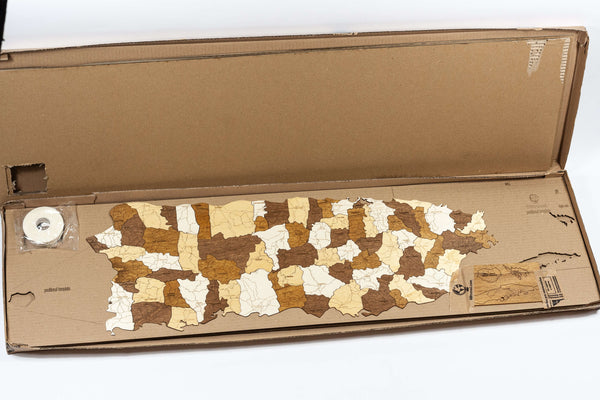 Wooden Map of Puerto Rico